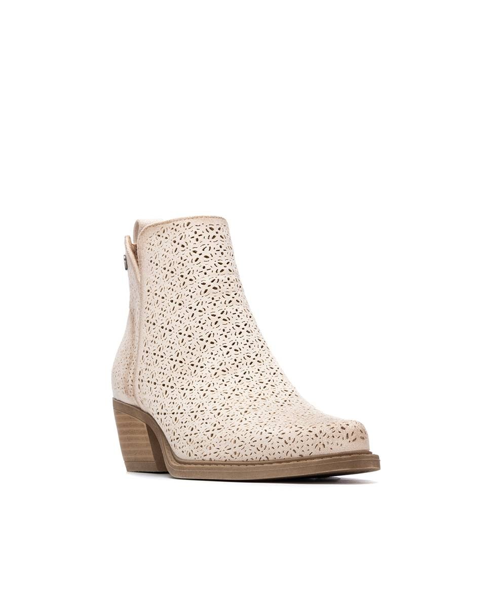 Botins Básicos com Fecho Zip Branco-3