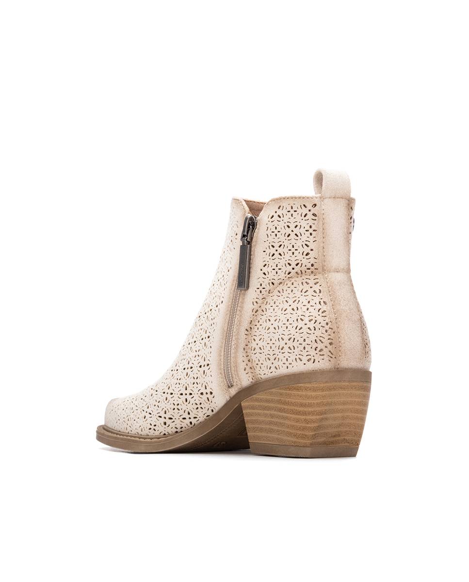 Botins Básicos com Fecho Zip Branco-4