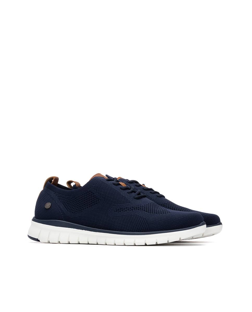 Sapatos com Atacadores e Material Elástico Azul-marinho-4