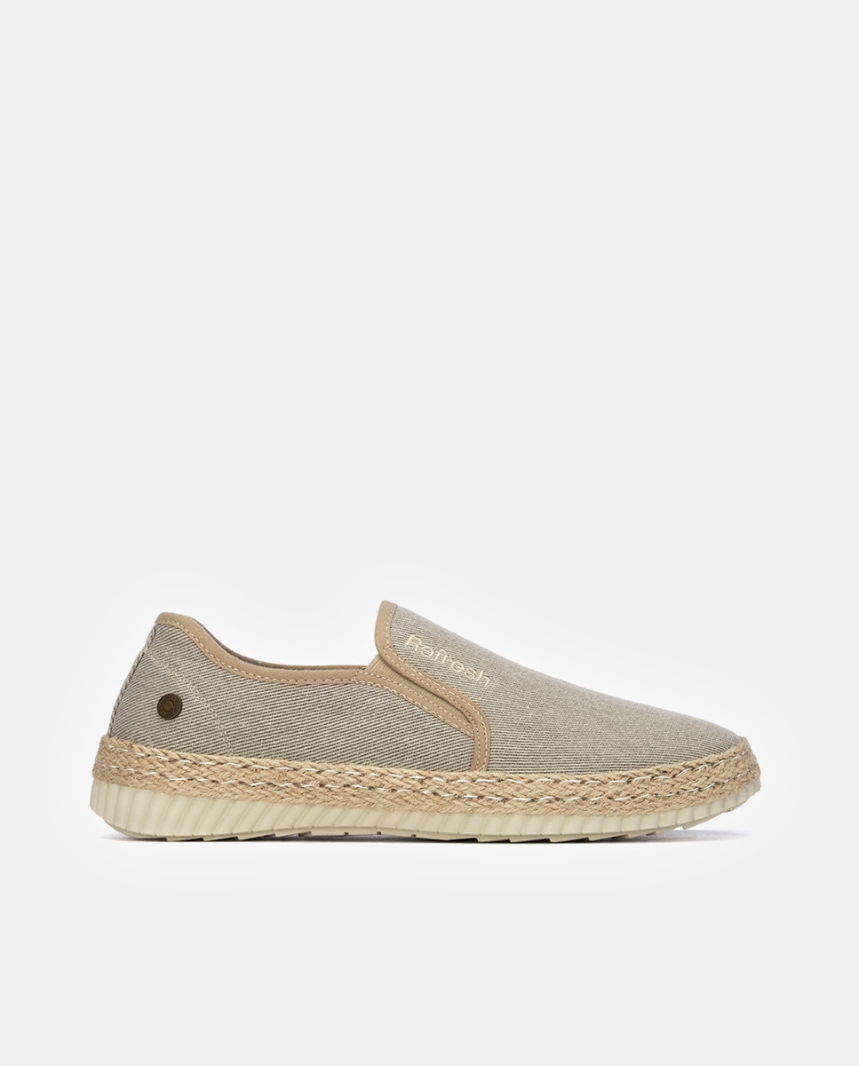 Sapatos de Lona com Sola de Juta Castanho-1