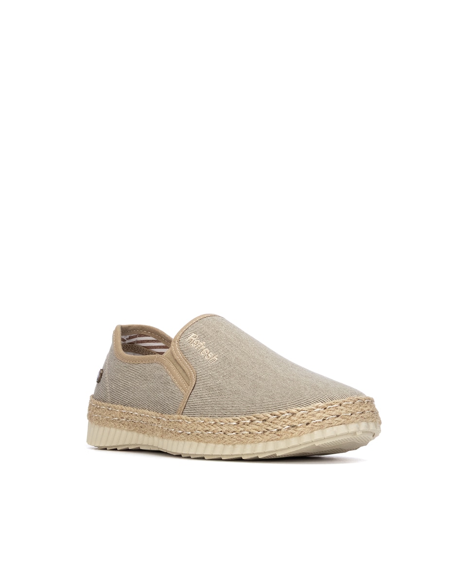 Sapatos de Lona com Sola de Juta Castanho-2