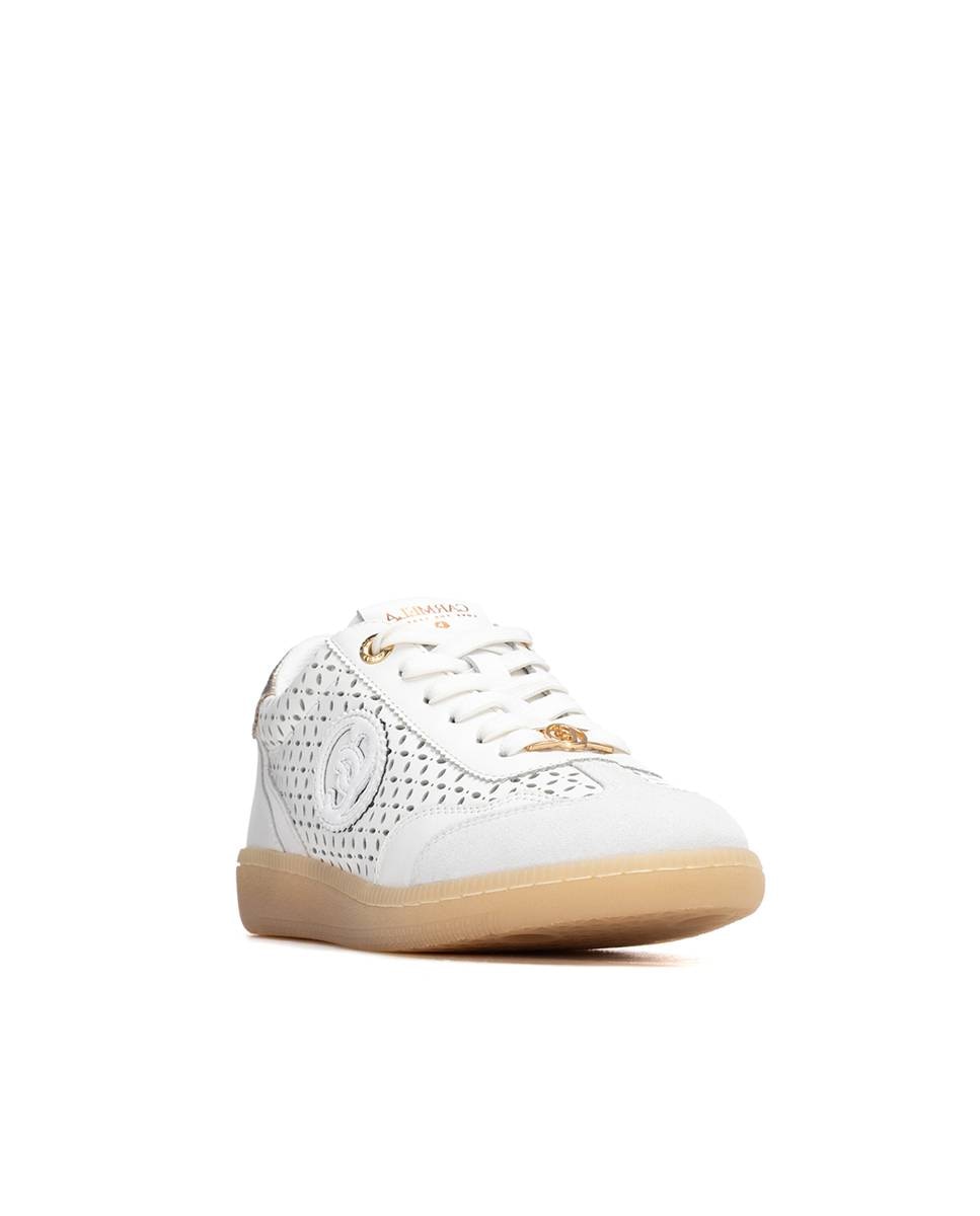 Sapatilhas Básicas de Pele com Atacadores Branco-2
