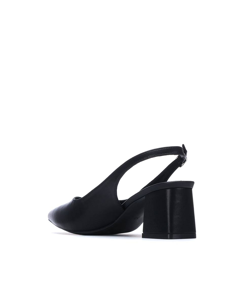 Sapatos de Salto com o Calcanhar Aberto Preto-3