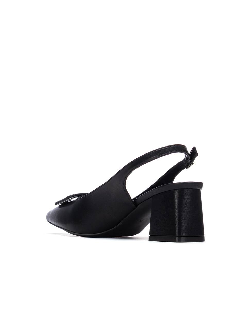 Sapatos de Salto com o Calcanhar Aberto Preto-3