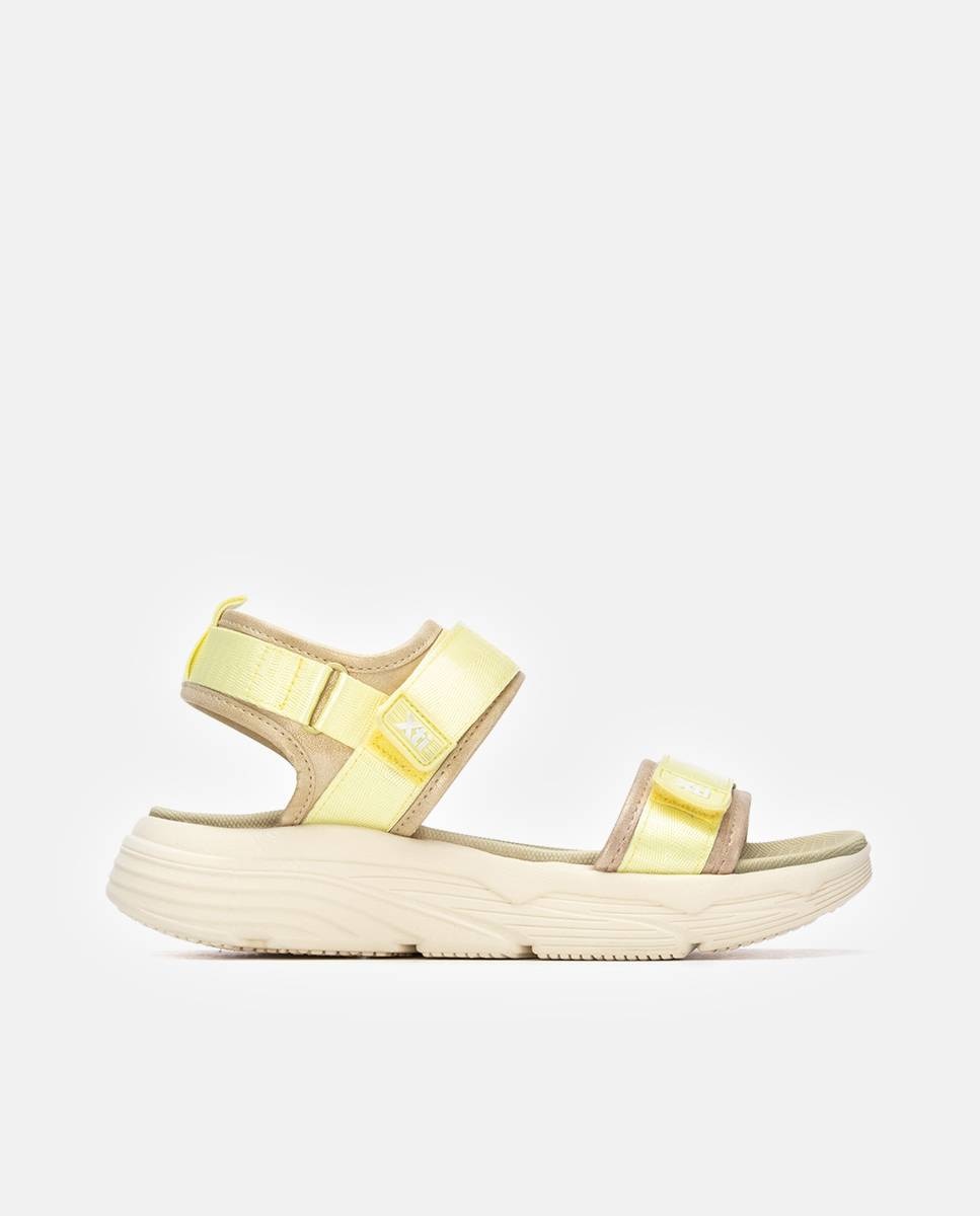 Sandálias Rasas com Velcro Amarelo-1