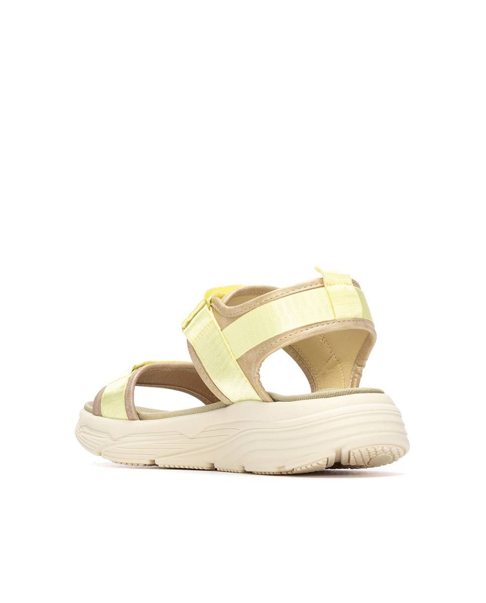 Sandálias Rasas com Velcro Amarelo-3