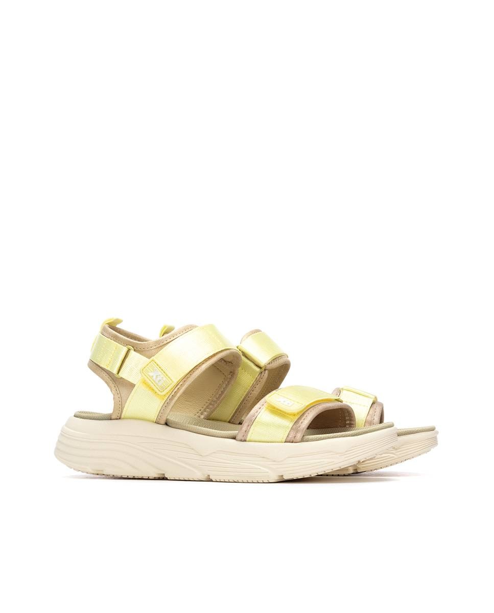 Sandálias Rasas com Velcro Amarelo-4