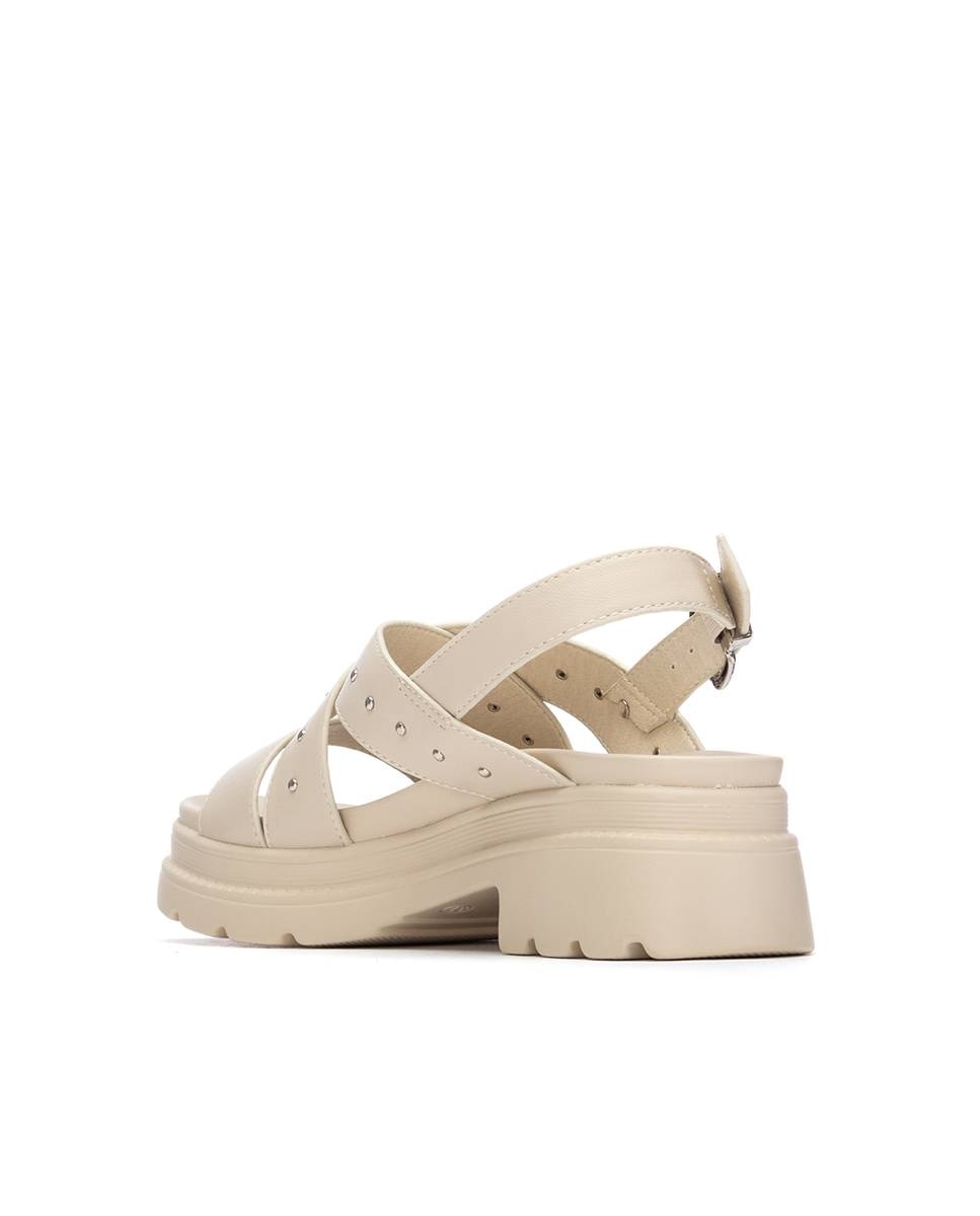 Sandálias de Salto com Fecho de Fivela Branco-3