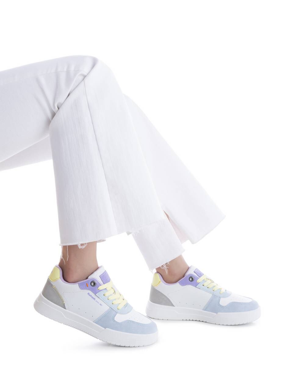 Sapatilhas Básicas com Atacadores Azul / Branco-2