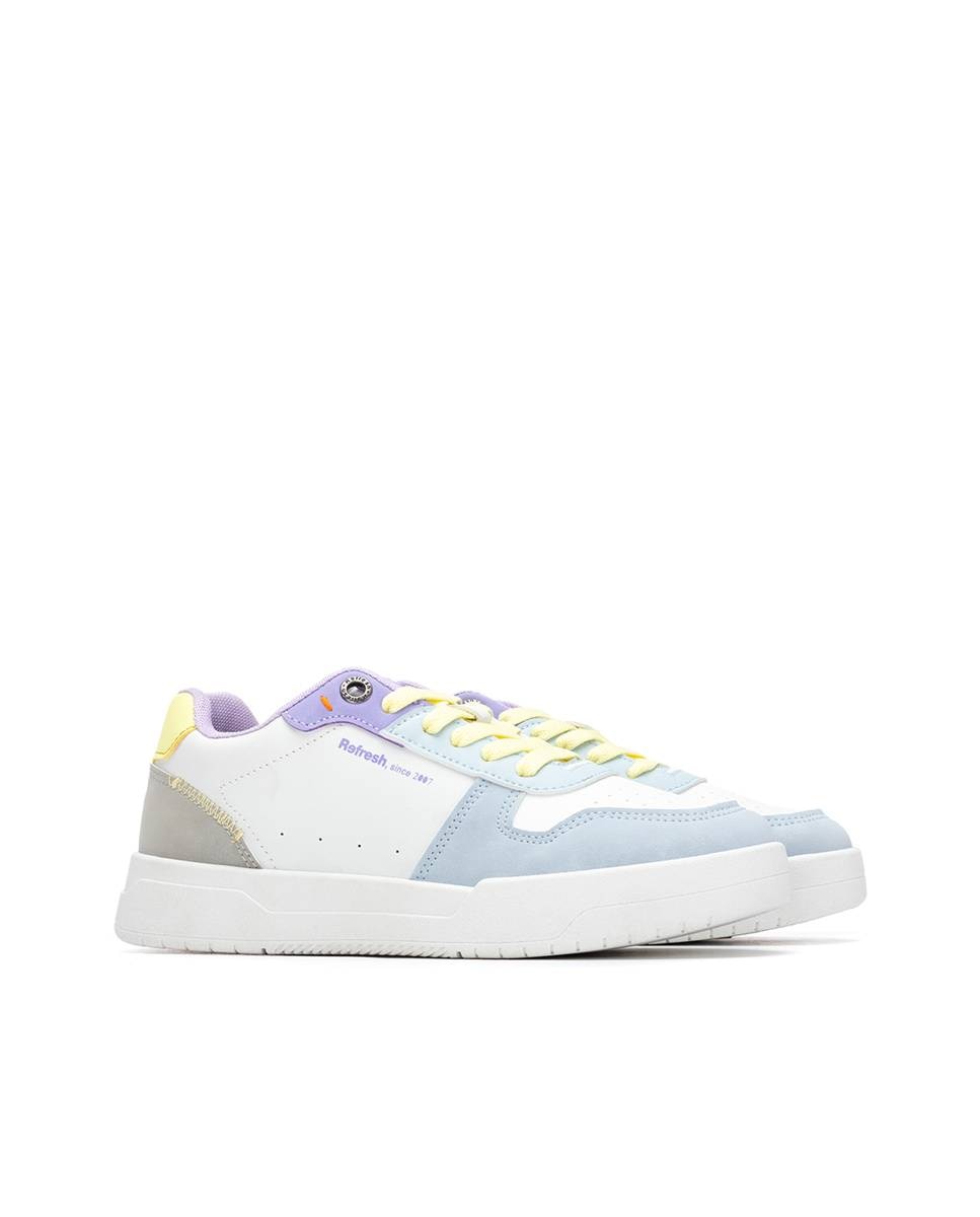 Sapatilhas Básicas com Atacadores Azul / Branco-5
