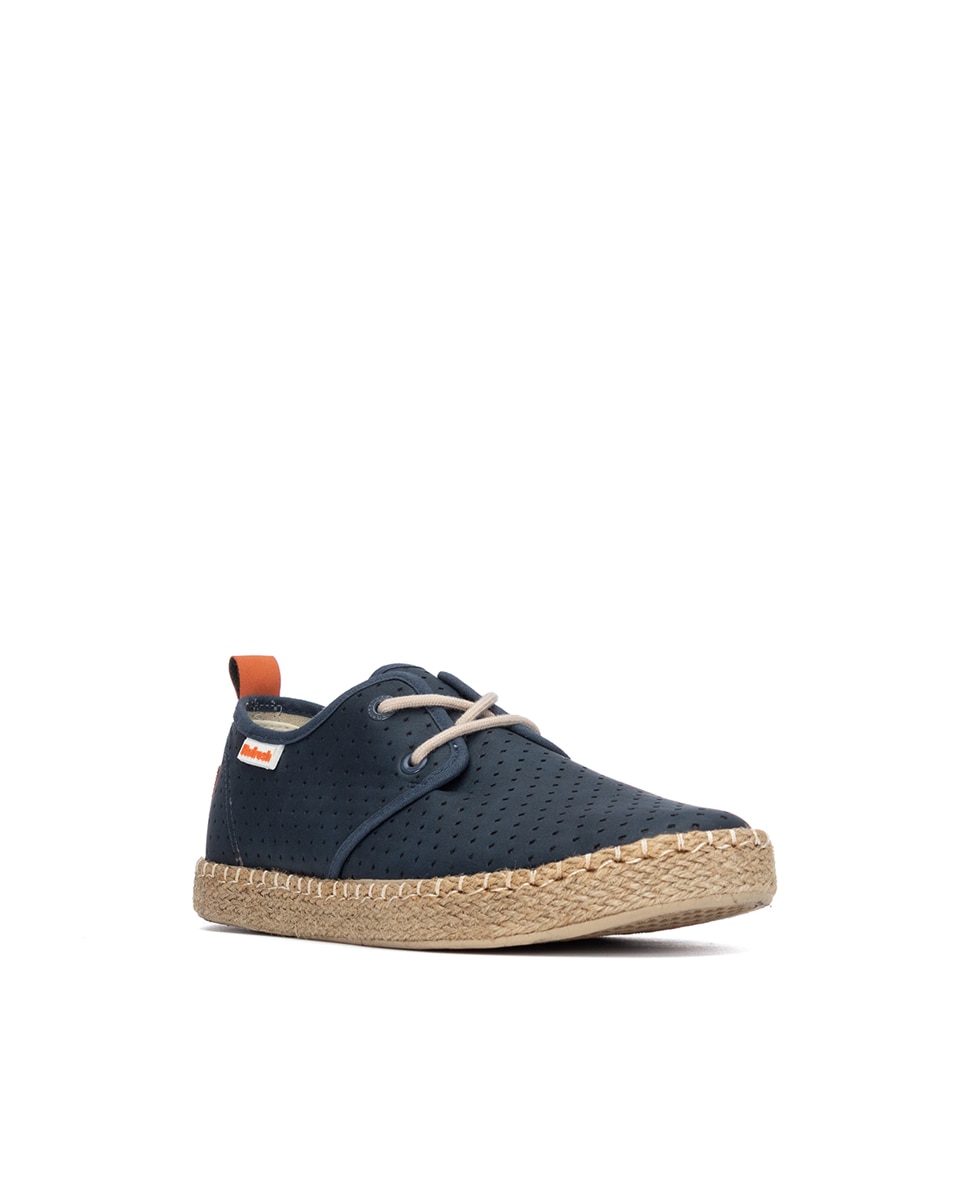 Sapatos de Lona com Sola de Juta Azul-2