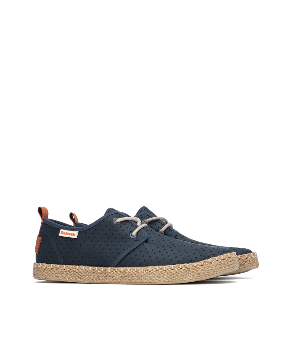 Sapatos de Lona com Sola de Juta Azul-4
