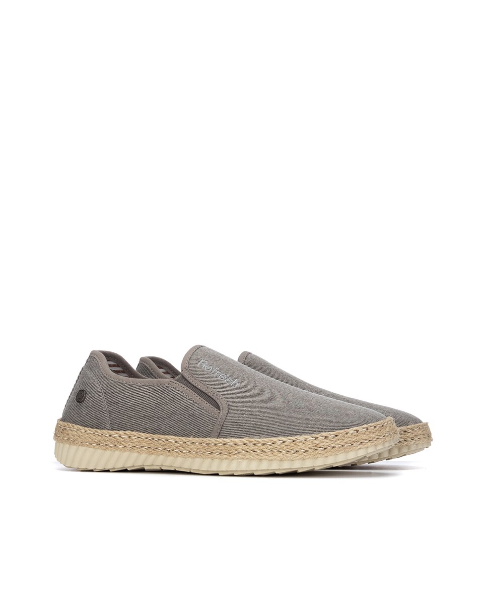Sapatos de Lona com Sola de Juta Caqui-4