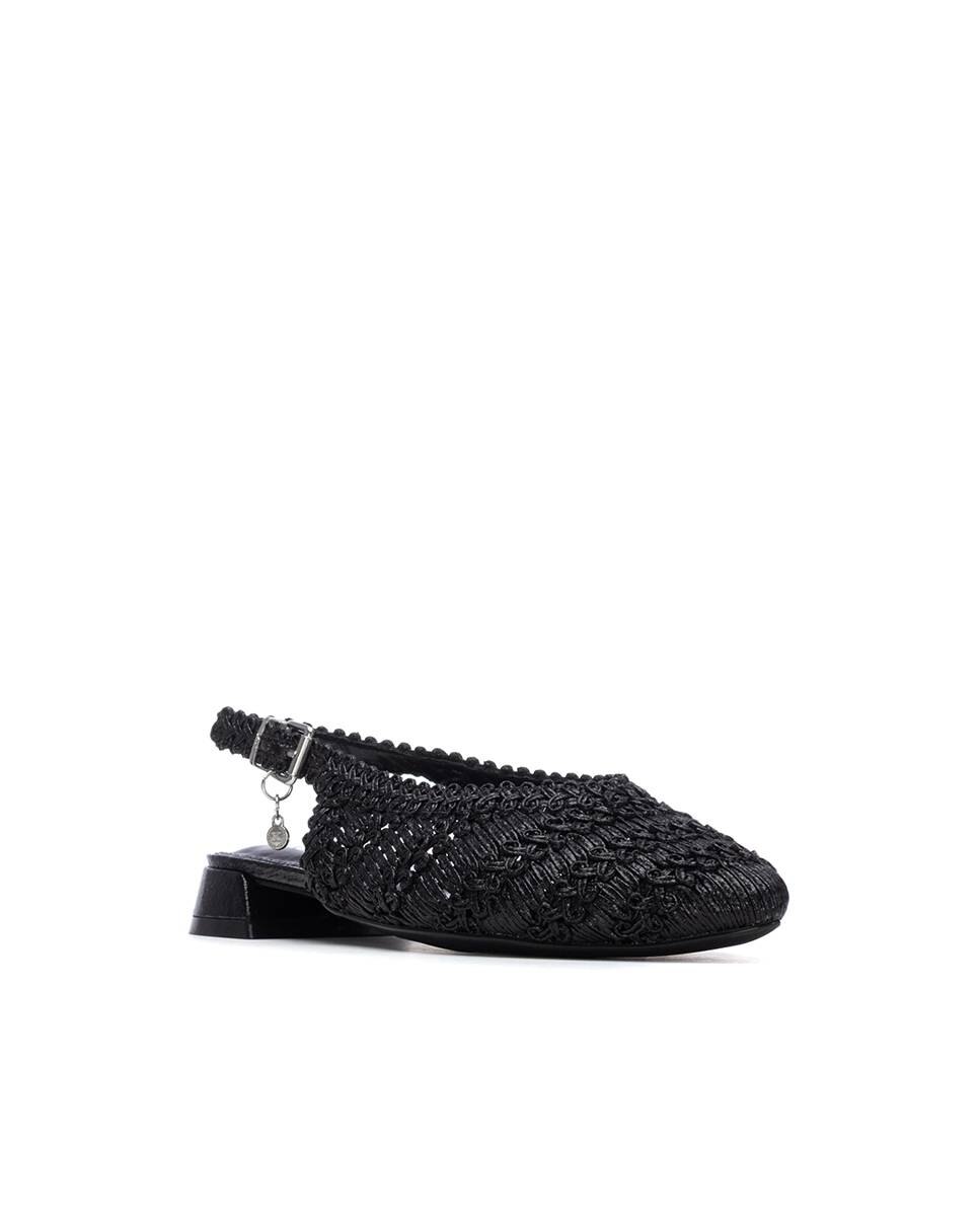 Sabrinas Metalizadas com Fecho de Fivela Preto-2