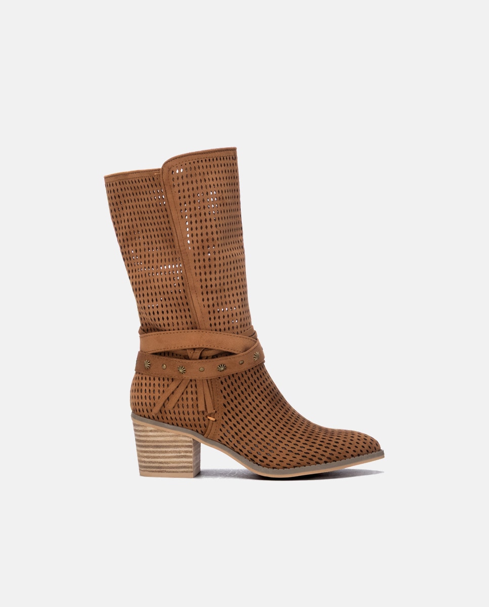 Imagem 0 de Botas Cowboy com Salto e Fecho Zip Lateral