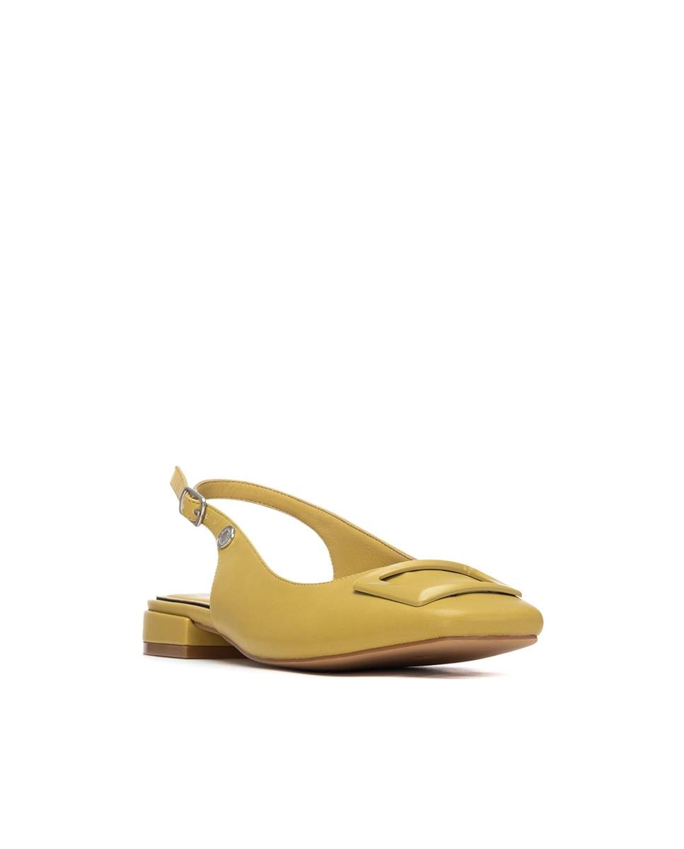 Bailarinas Rasas com Fecho de Fivela Amarelo-2