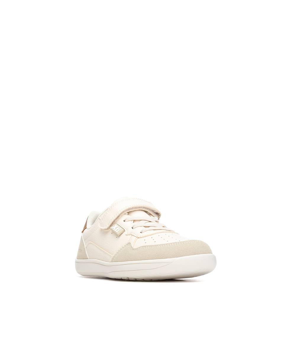 Sapatilhas Infantil com Velcro e Sola de Borracha Bege-2
