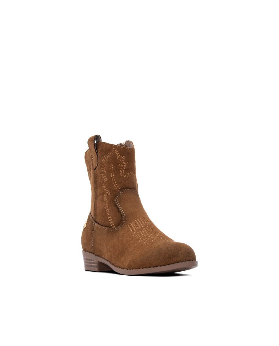Botins Infantil com Fecho Zip Camel-2