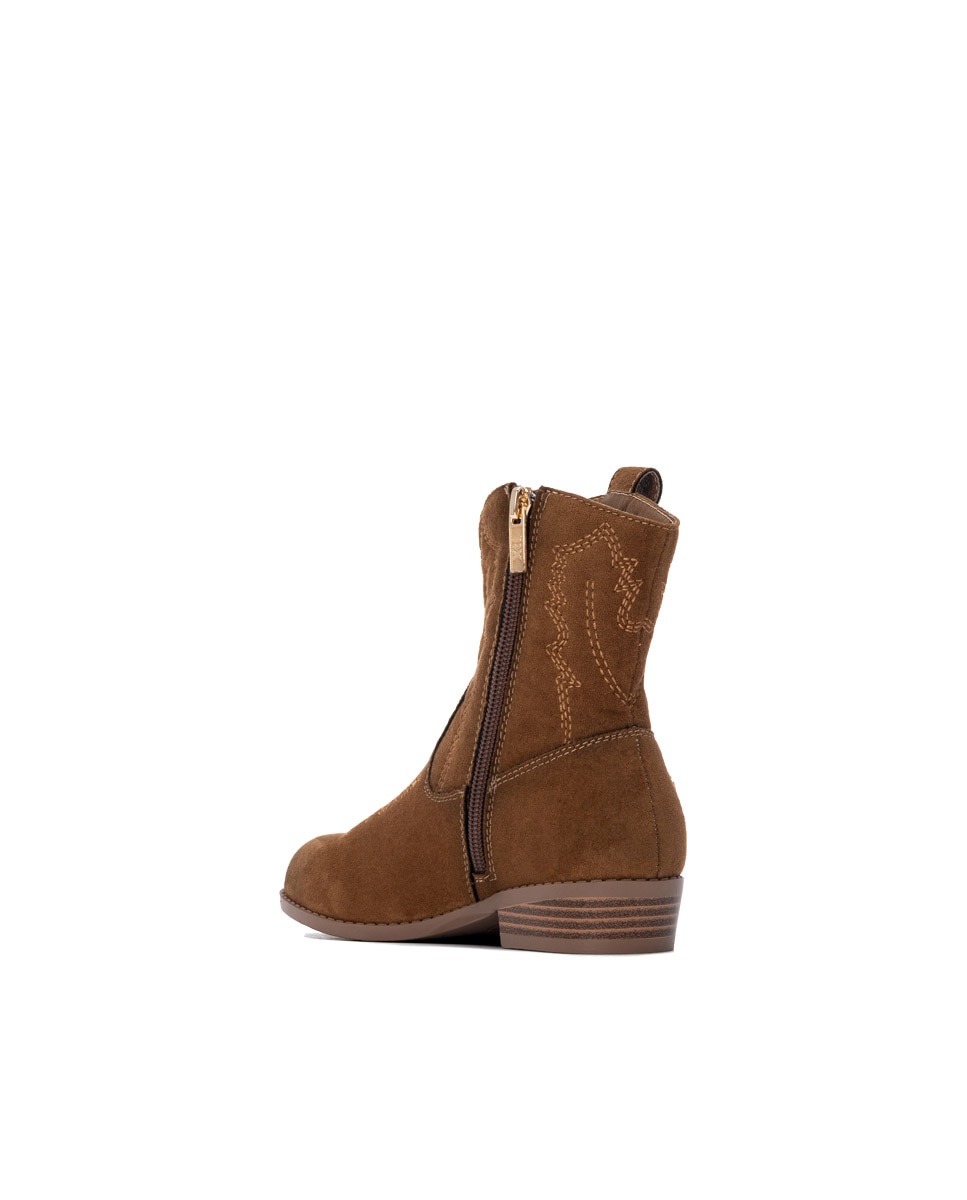 Botins Infantil com Fecho Zip Camel-3