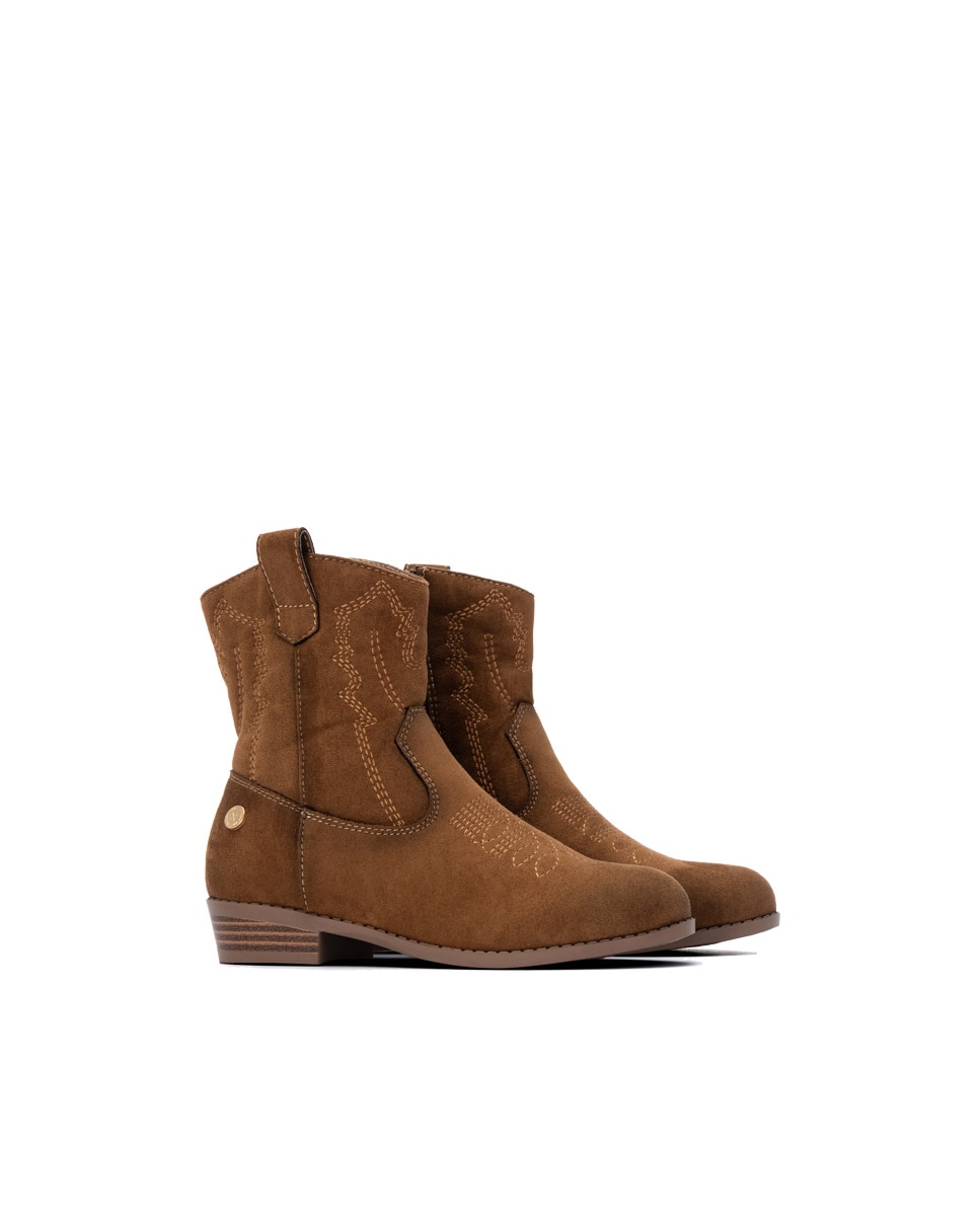 Botins Infantil com Fecho Zip Camel-4