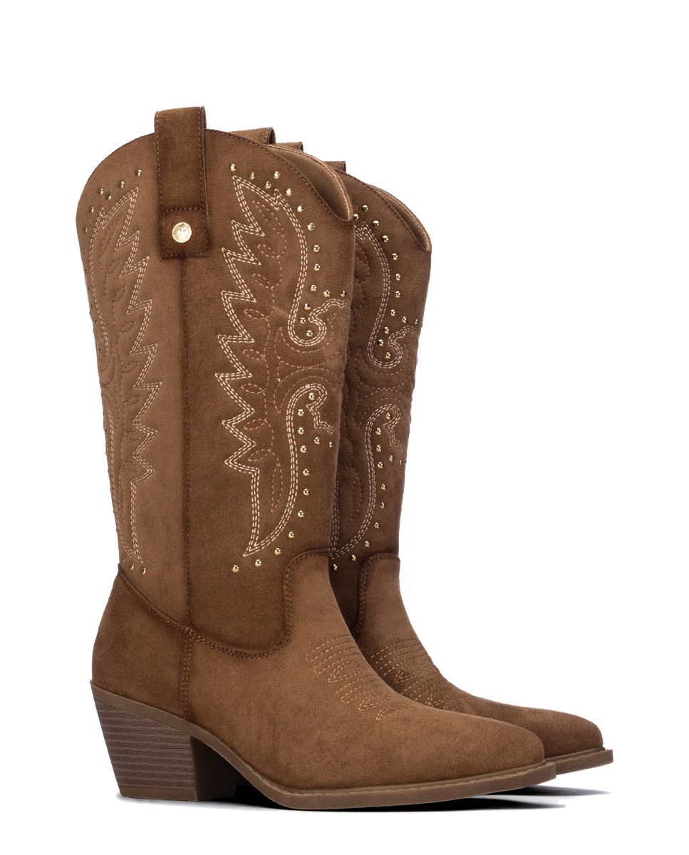 Bota Cowboy com Tacão Castanho-5