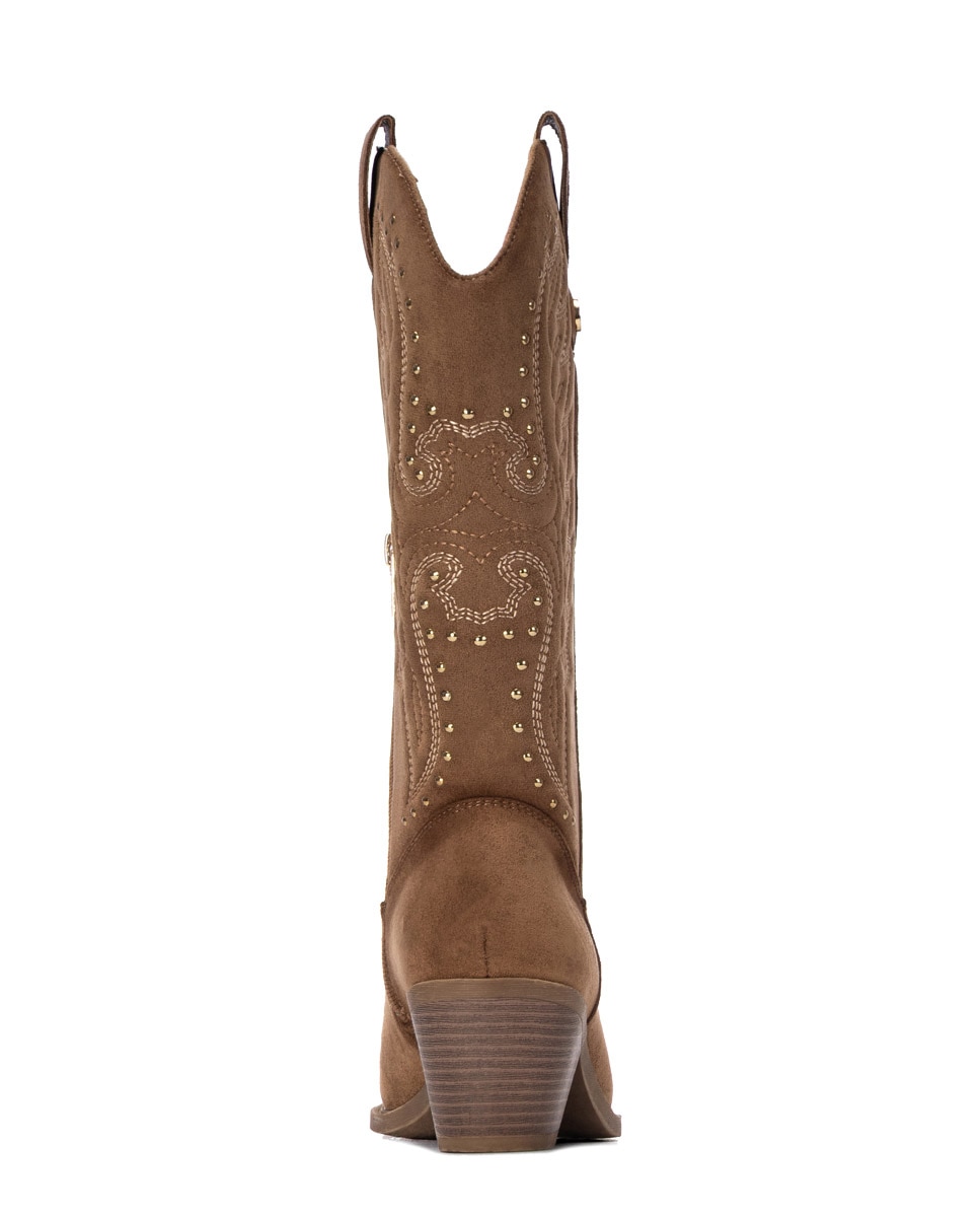 Bota Cowboy com Tacão Castanho-9