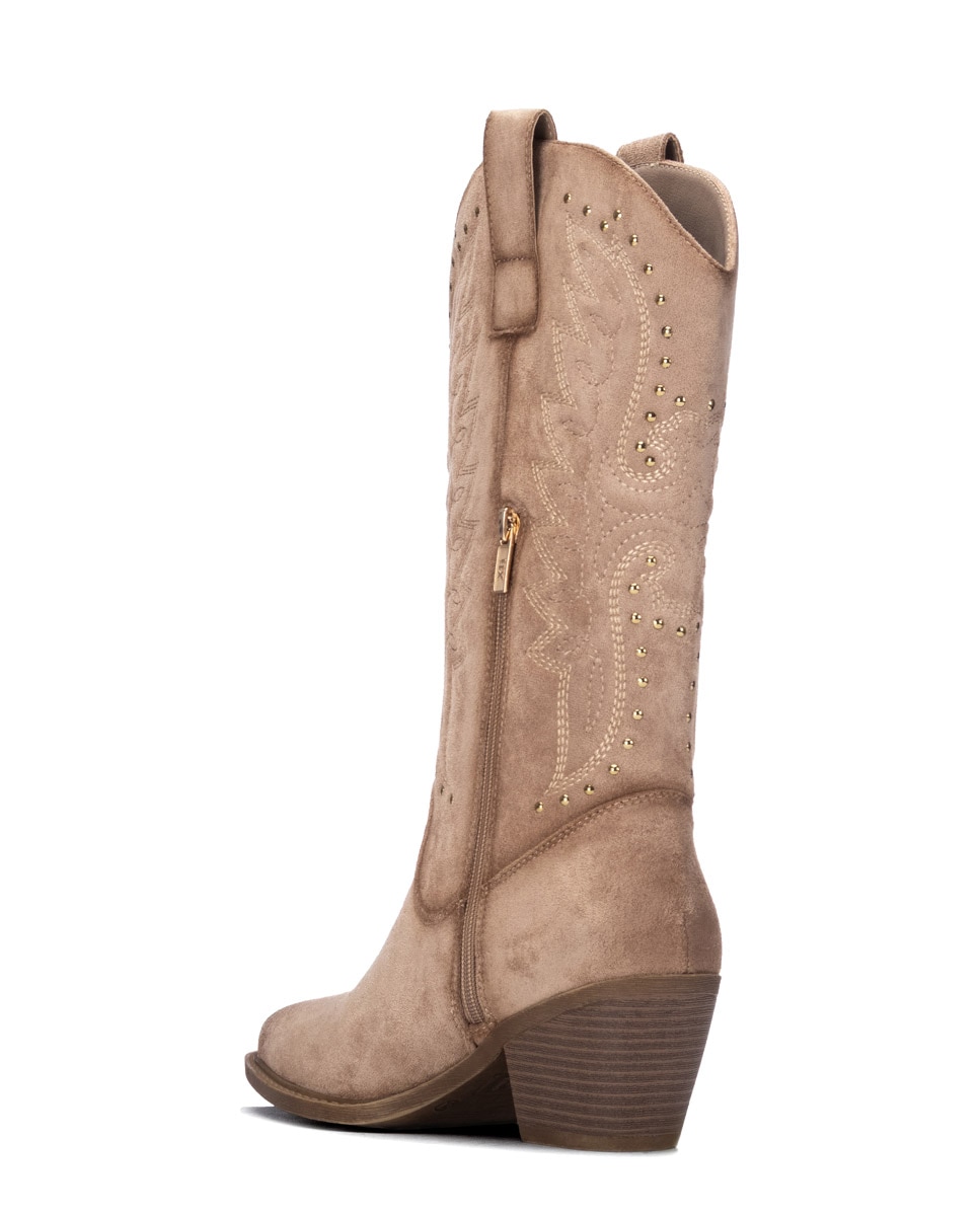 Bota Cowboy com Tacão Bege-3