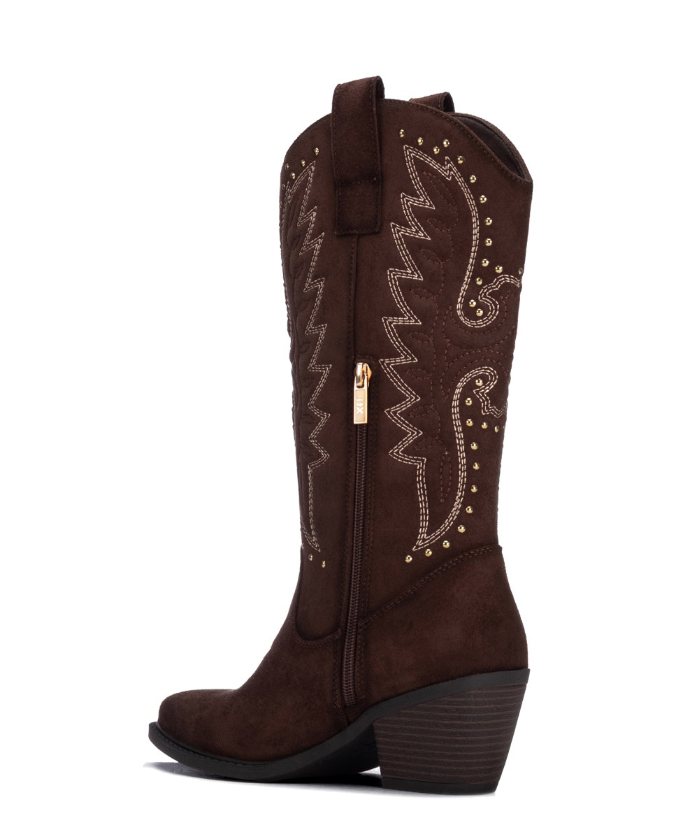 Bota Cowboy com Tacão Castanho-3
