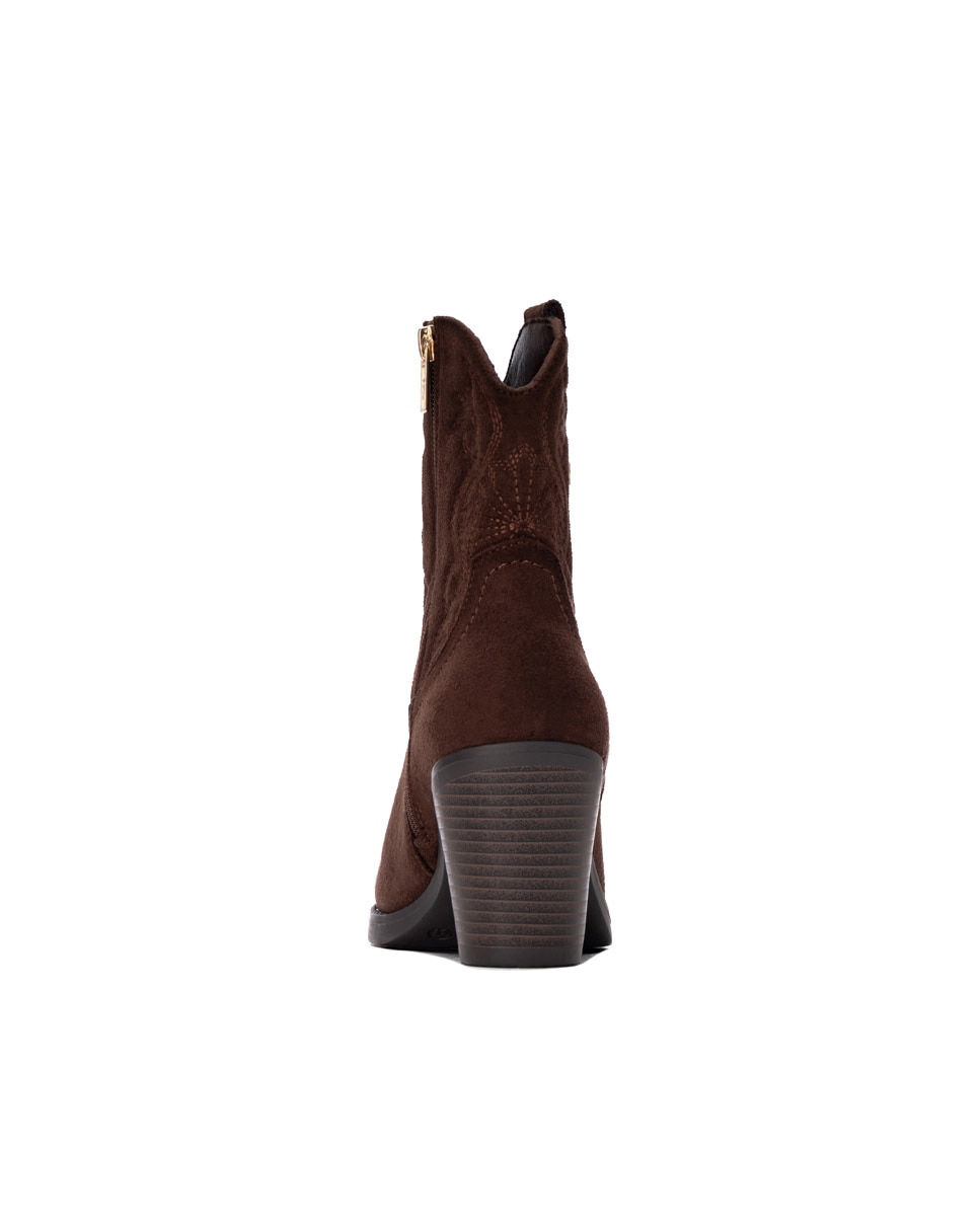 Botins com Tacão Castanho-5