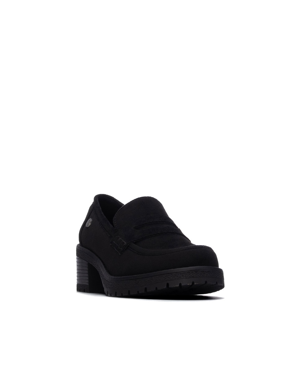 Mocassins com Salto Largo Preto-2