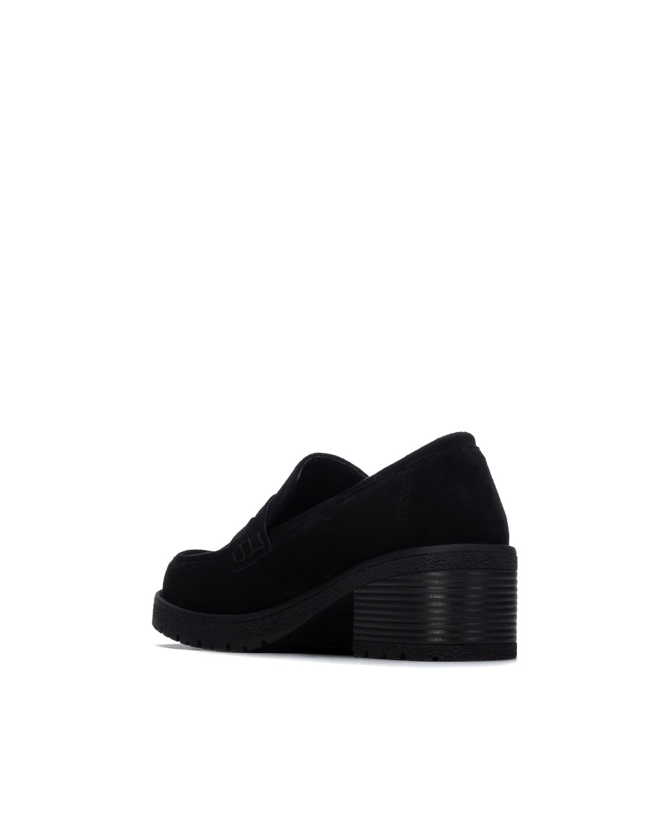 Mocassins com Salto Largo Preto-3