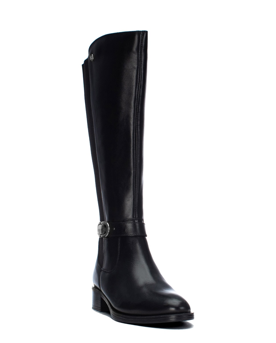 Botas com Fecho Zip de Pele Preto-2