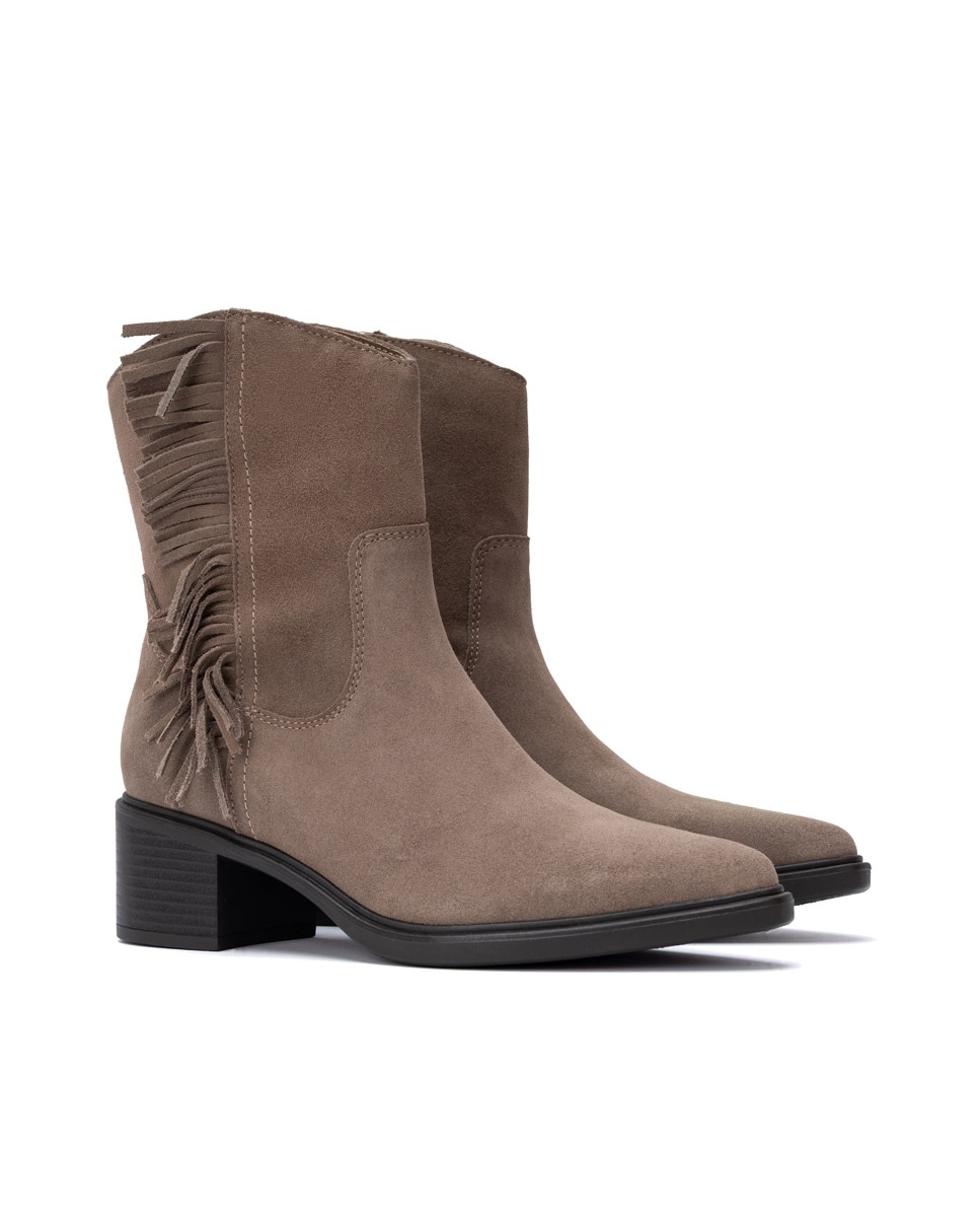Botins Cowboy de Pele Castanho-4