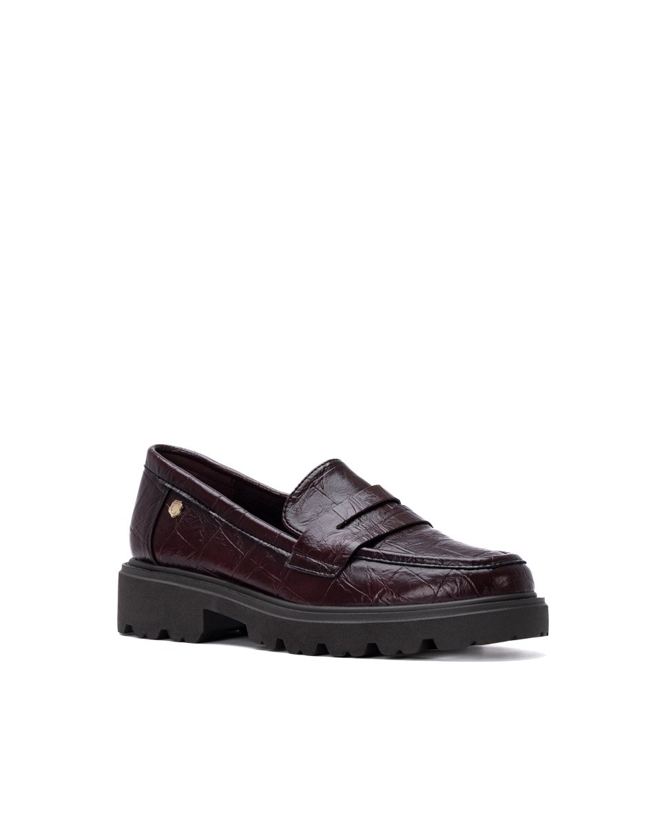 Mocassins de Pele Bordeaux-2
