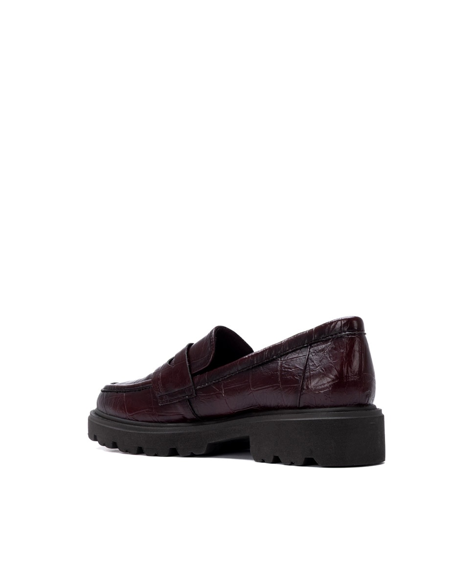 Mocassins de Pele Bordeaux-3