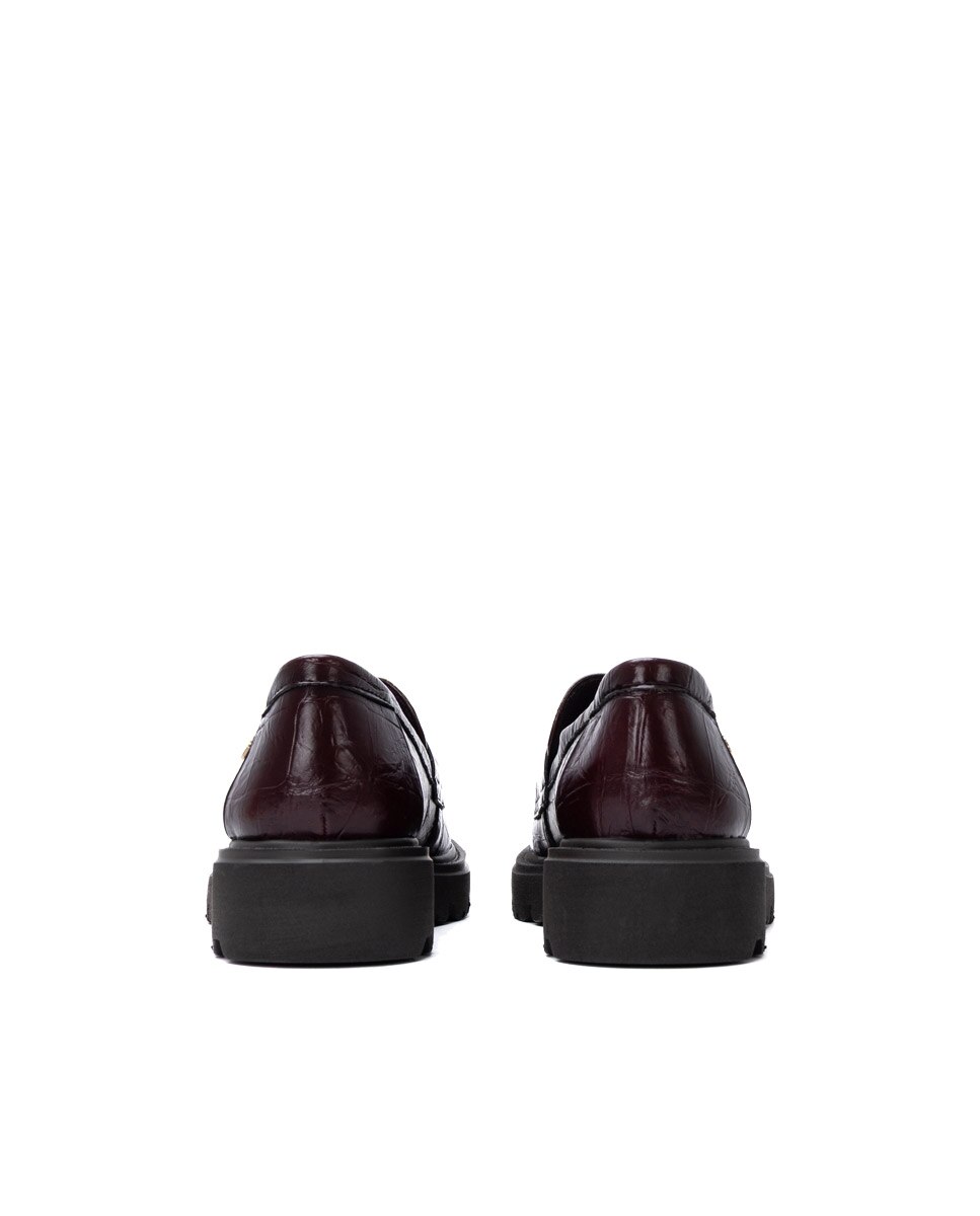 Mocassins de Pele Bordeaux-5