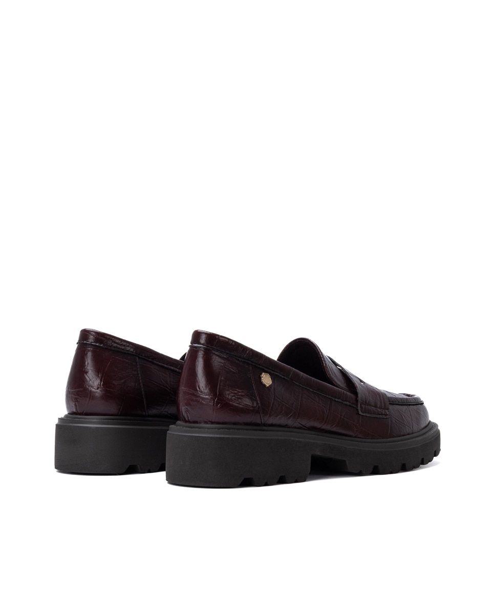 Mocassins de Pele Bordeaux-8