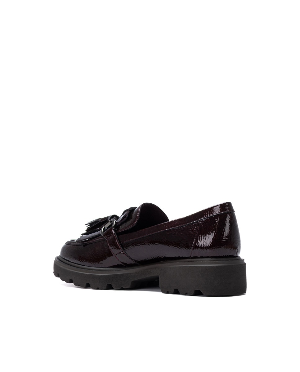 Mocassins de Pele Bordeaux-3