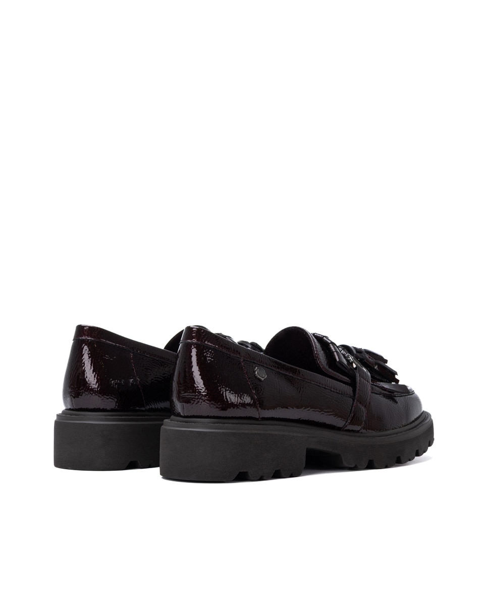 Mocassins de Pele Bordeaux-6
