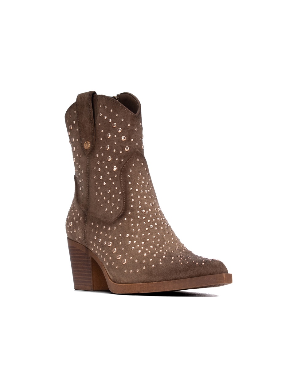 Botins com Fecho Zip Castanho-2