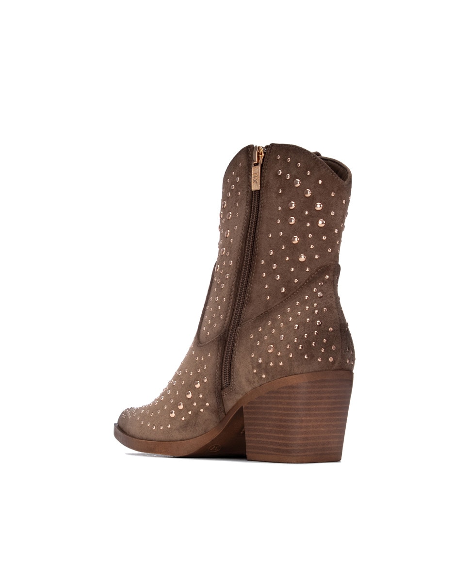 Botins com Fecho Zip Castanho-3
