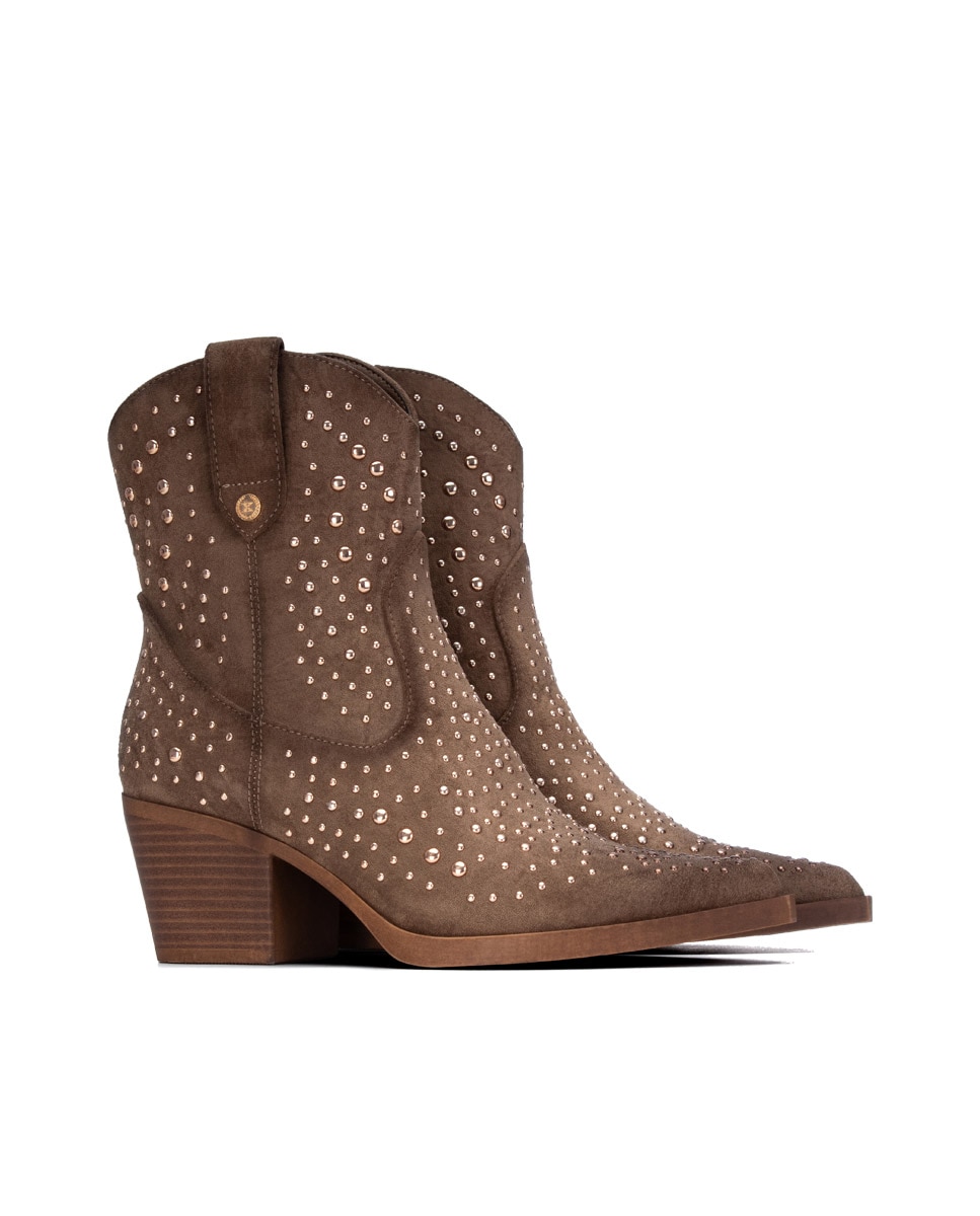 Botins com Fecho Zip Castanho-4