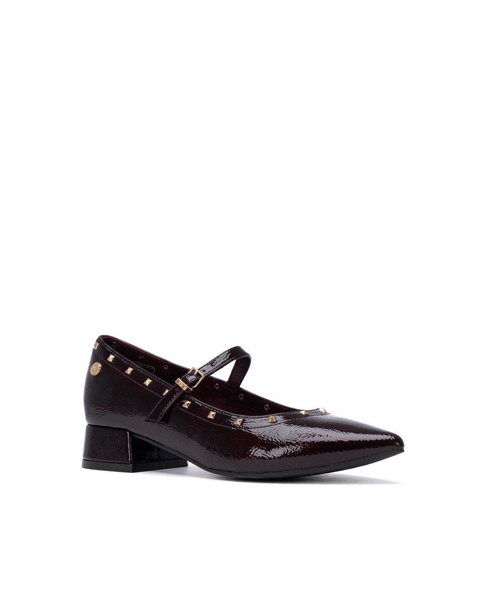 Sabrinas de Salto com Fivela Bordeaux-2