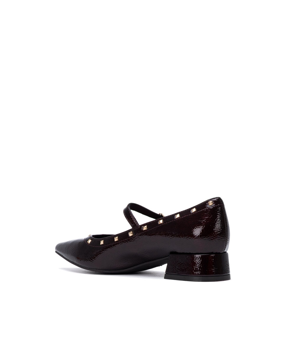 Sabrinas de Salto com Fivela Bordeaux-3