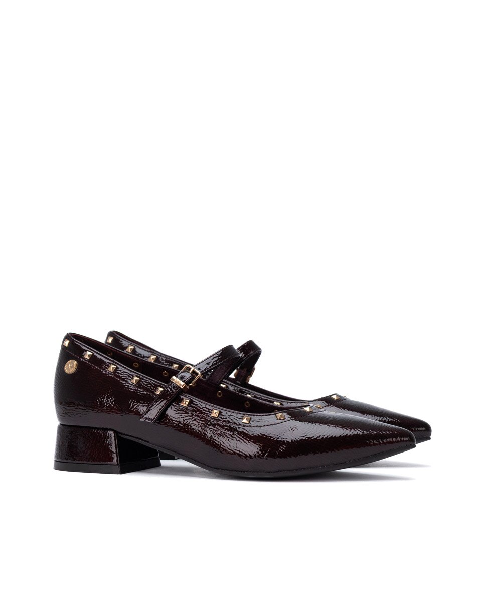 Sabrinas de Salto com Fivela Bordeaux-4