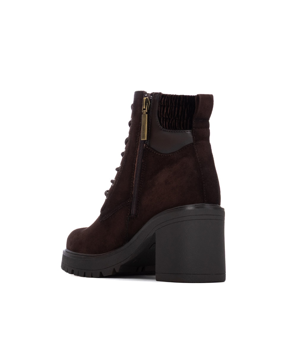 Botins com Fecho Zip Castanho-3
