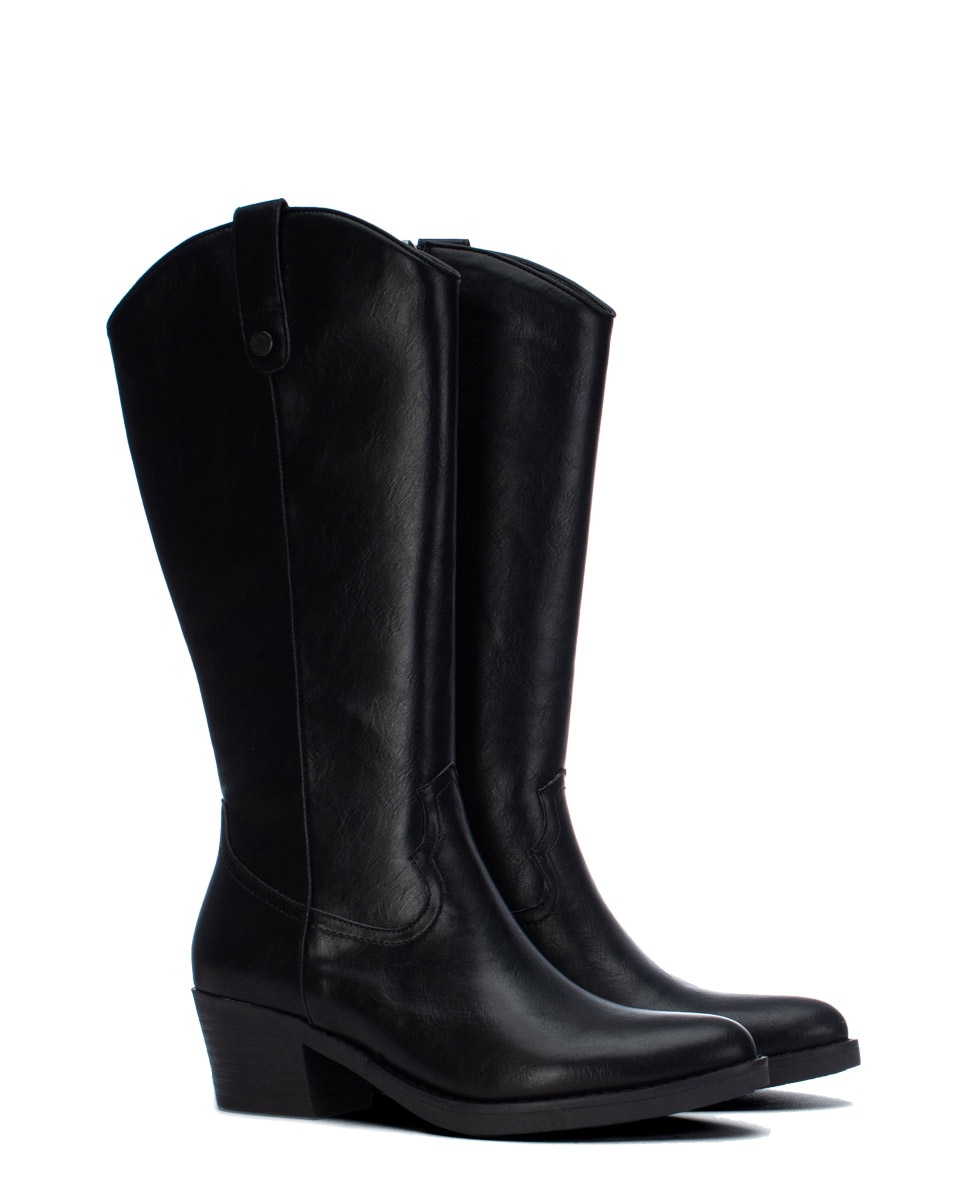 Botas com Fecho Zip Preto-4