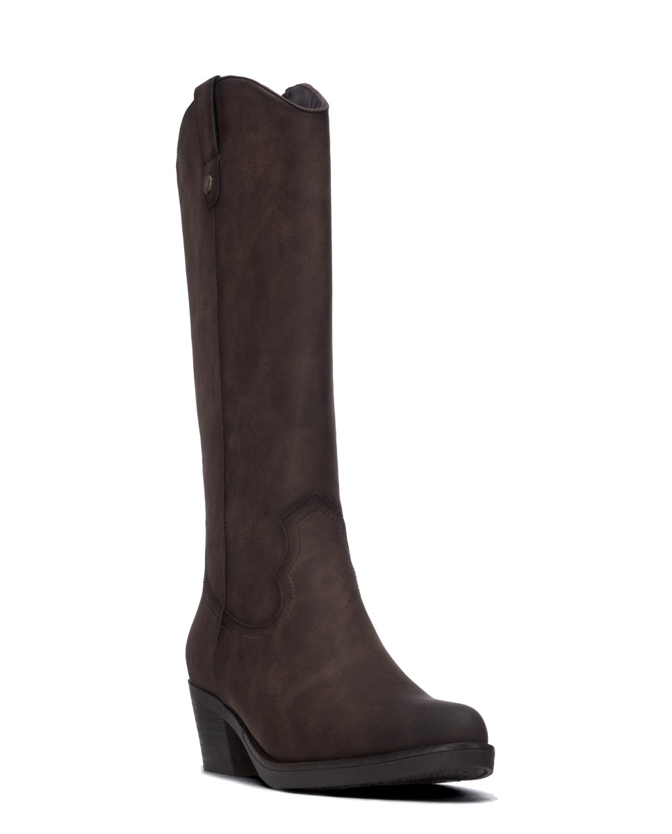 Botas com Fecho Zip Castanho-2