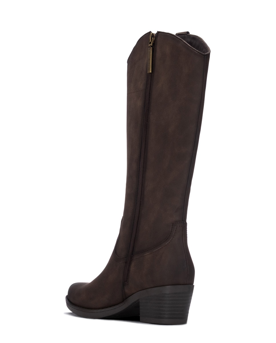 Botas com Fecho Zip Castanho-3