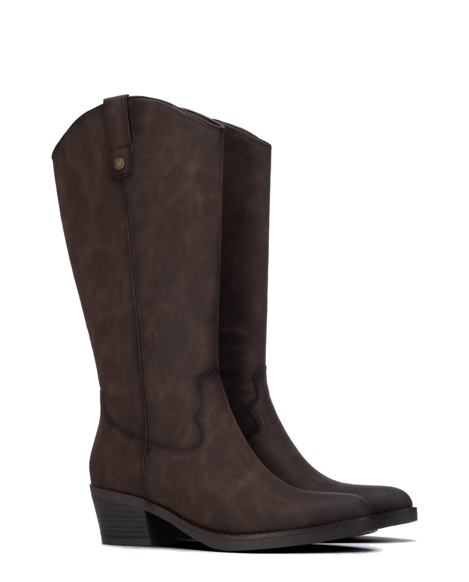 Botas com Fecho Zip Castanho-4